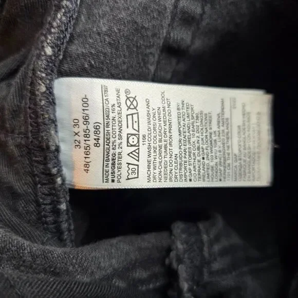 GAP Jeans Mens 32x30 Black Gray Skinny Stretch Denim Casual Modern Rocker Skater - Picture 9 of 10